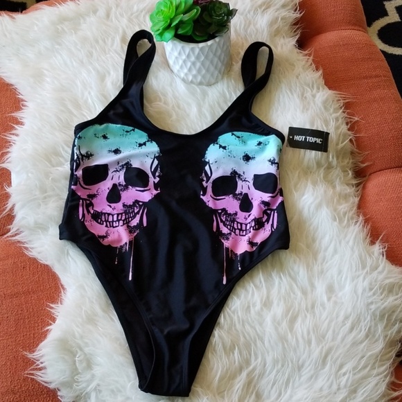 Hot Topic Candy Skull Swim Suit Size XS - Picture 2 of 5